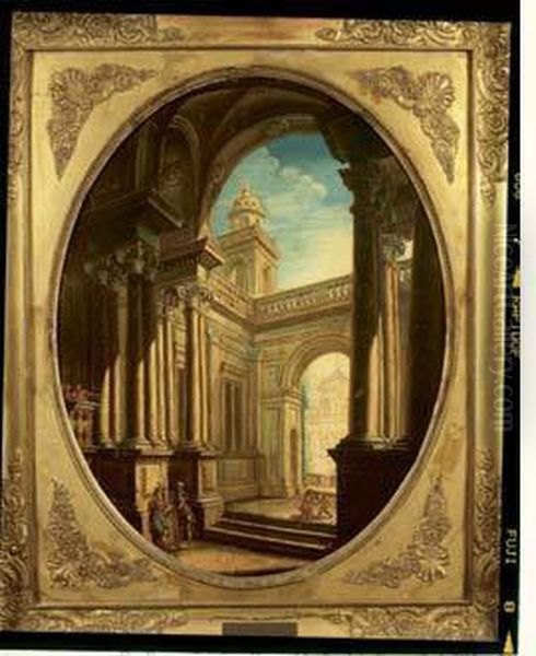 Caprice Architectural Oil Painting by Pietro Paltronieri Il Mirandolese