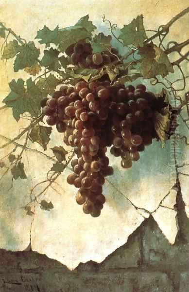 Grapes against a Mission Wall Oil Painting by Edwin Deakin