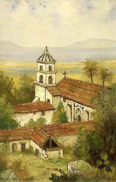 Mission Santa Buenaventura Oil Painting by Edwin Deakin