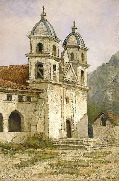 Mission Santa Barbara Oil Painting by Edwin Deakin