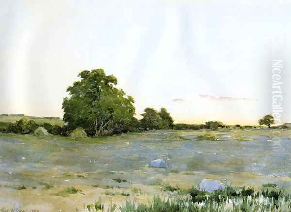 Water Meadows at Sunset 1890 Oil Painting by Arthur Wesley Dow