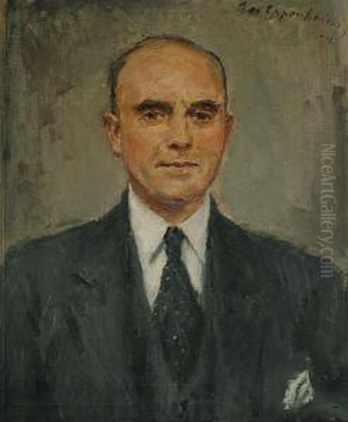 Portrait Of G W Hales Oil Painting by Joszef, Josef Pandur