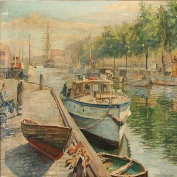 View From Christianshavn, Denmark Oil Painting by Robert Panitzsch