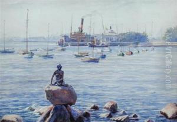 The Mermaid, Copenhagen Oil Painting by Robert Panitzsch