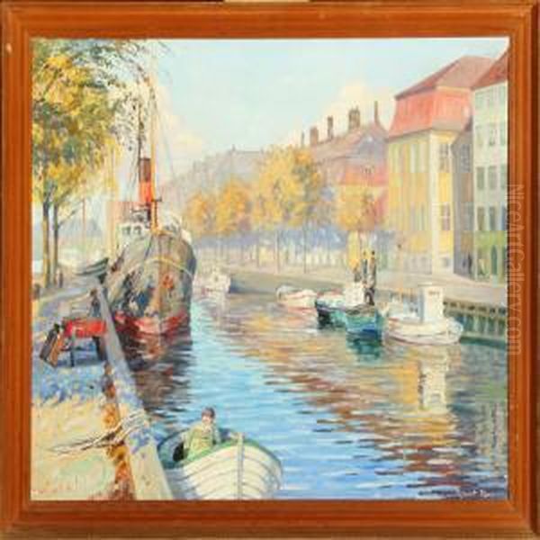 Scenery From Christianshavn, Copenhagen Oil Painting by Robert Panitzsch