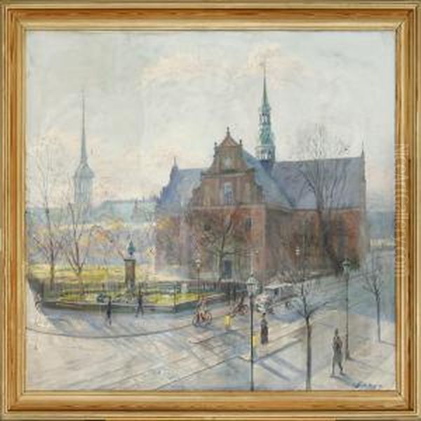 Holmen's Church In Copenhagen Oil Painting by Robert Panitzsch