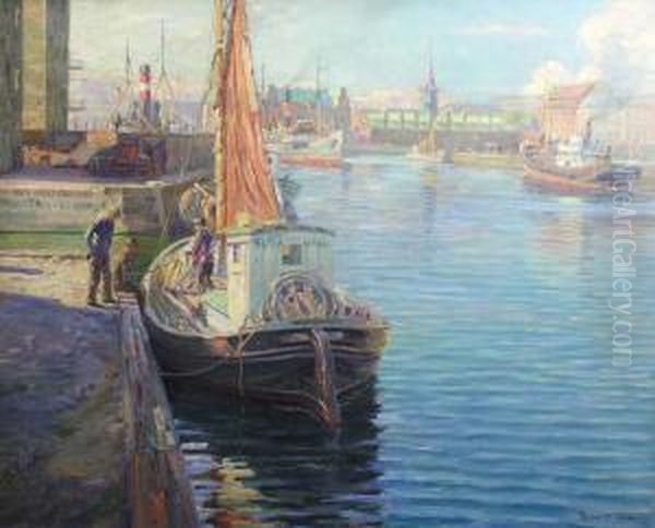 Le Port De Copenhague Oil Painting by Robert Panitzsch