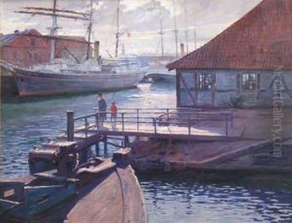 Le Port De Copenhague Oil Painting by Robert Panitzsch