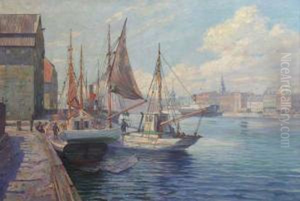 Le Port De Copenhague Oil Painting by Robert Panitzsch