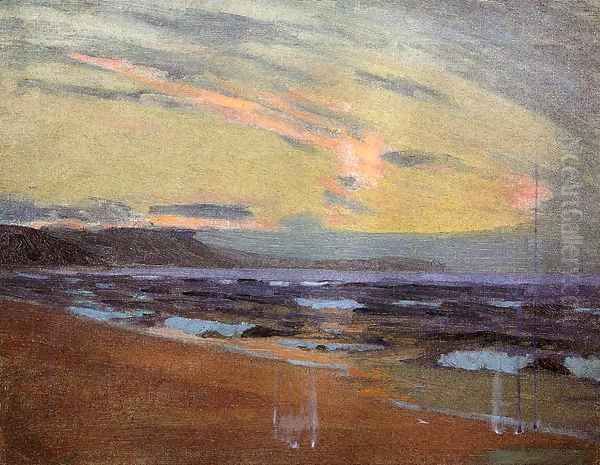 Sunset at Gay Head Marthas Vinyard Massachusetts 1917 Oil Painting by Arthur Wesley Dow