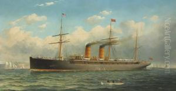 The Cunard Liner 
R.m.s. Umbria Oil Painting by Fred Pansing