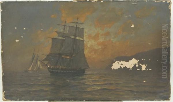 The Man O'war Brig. Oil Painting by Fred Pansing