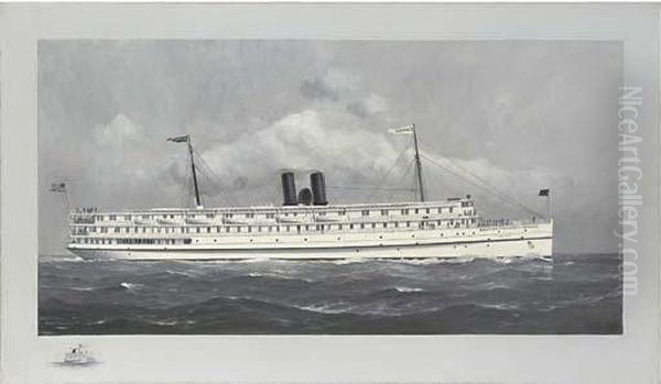 The Eastern Steamship Company, Camden At Sea Oil Painting by Fred Pansing