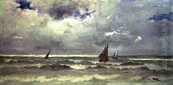 Seascape Oil Painting by Karl Pierre Daubigny