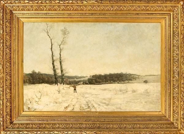 L'hiver Sur La Plaine Oil Painting by Pericles Pantazis