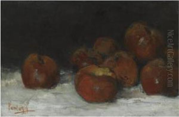 Still Life With Apples Oil Painting by Pericles Pantazis