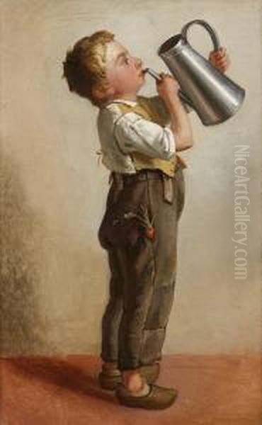 The Young Drinker Oil Painting by Pericles Pantazis