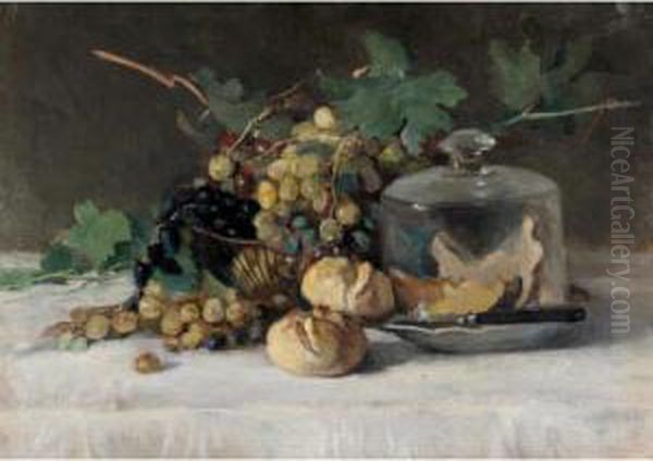 Still Life With Grapes Oil Painting by Pericles Pantazis