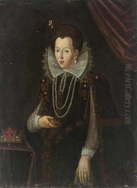 Portrait Of A Lady Oil Painting by Juan Pantoja de la Cruz