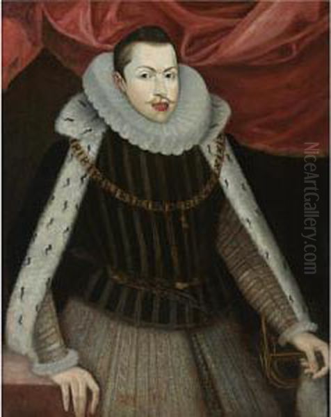 Portrait Of Philip Iii, King Of Spain (1578-1621) Oil Painting by Juan Pantoja de la Cruz