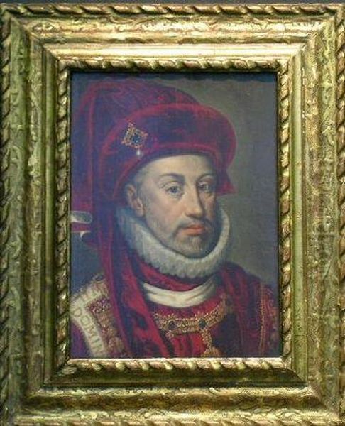 Portrait Of A Nobleman, Possibly Emperor Maxmilliman Oil Painting by Juan Pantoja de la Cruz