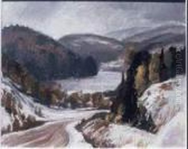 Gray Day Oil On Board Oil Painting by Lawrence Arthur C. Panton