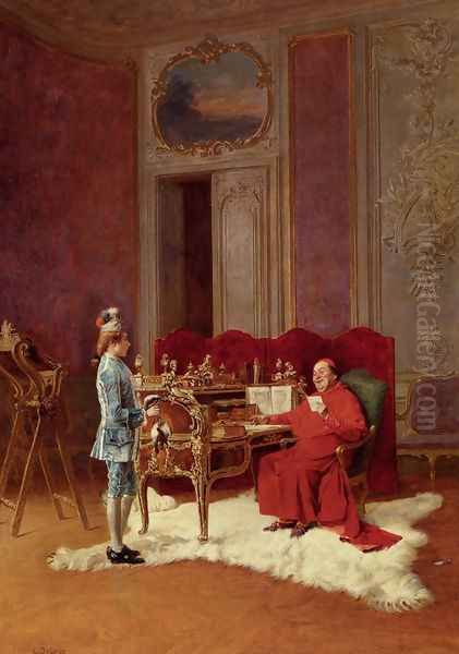 Game For The Cardinal Oil Painting by Charles Edouard Edmond Delort