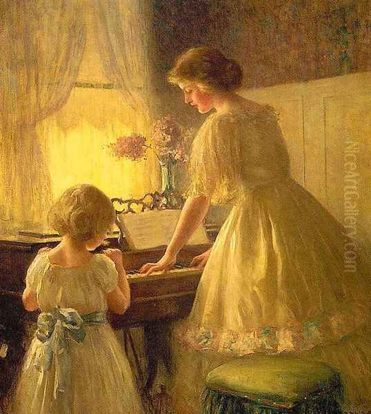 The Piano Lesson 1895 Oil Painting by Francis Day