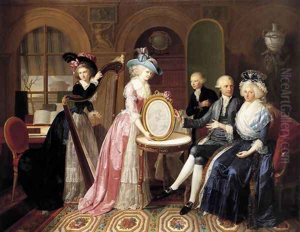 Portrait of the Villers Family 1790 Oil Painting by Jan Bernard Duvivier