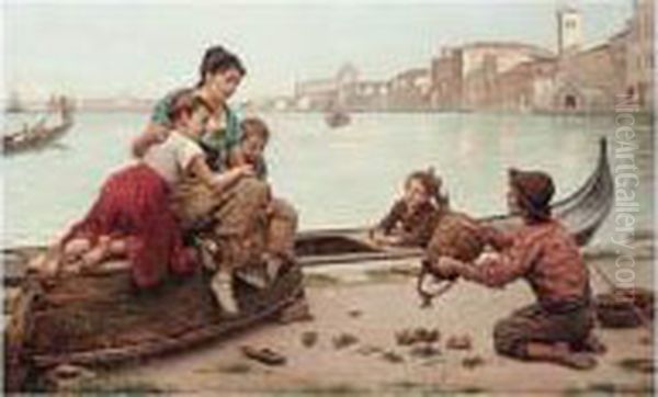 Emptying The Crab Pot Oil Painting by Antonio Paoletti