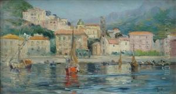 Maiori Dal Mare Oil Painting by Luigi Paolillo