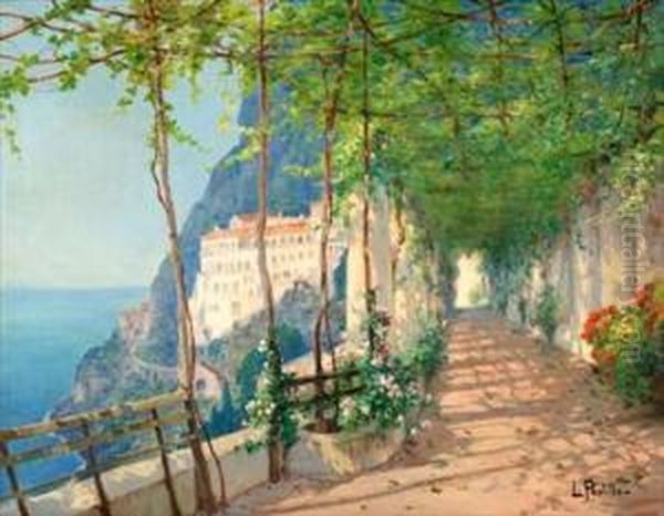 View Of The Italian Coast Oil Painting by Luigi Paolillo