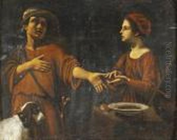 Scena Allegorica O Esau Vende La Sua Primogenitura A Giacobbe Oil Painting by Pietro Paolini