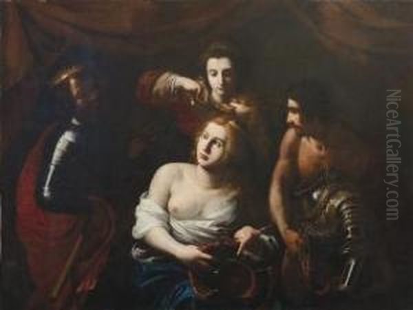 La Regina Tomiri Indossa Le Armi Oil Painting by Pietro Paolini