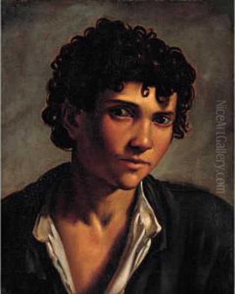 Portrait Of A Boy, Head And Shoulders Oil Painting by Pietro Paolini