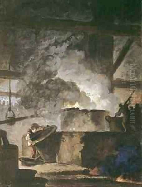 The Saltpetre Works Oil Painting by Louis-Jacques Durameau