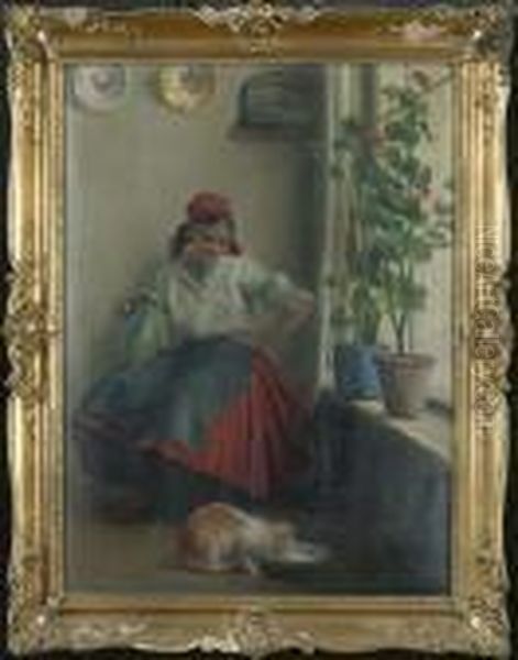 A Cica Reggelije Oil Painting by Emil Pap