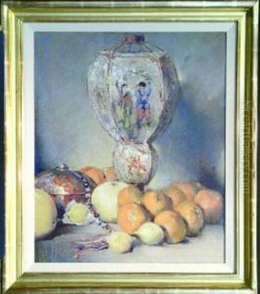 Still Life With Lantern And Fruit Oil Painting by Eric Pape