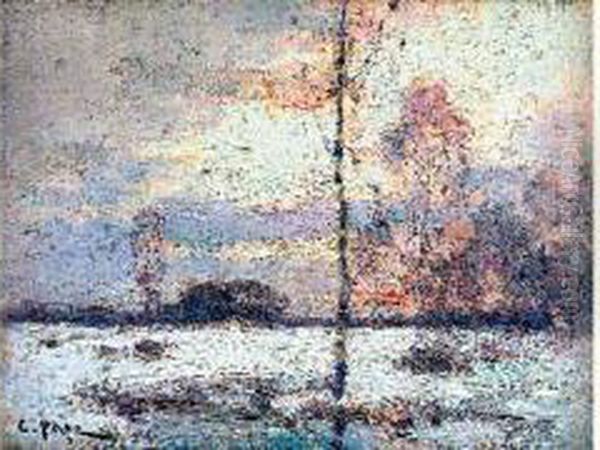 Paysage De Neige Oil Painting by Jean Constant Pape