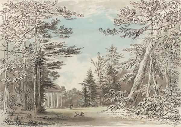 The Doric temple at Studley Royal, Yorkshire Oil Painting by Anthony Devis