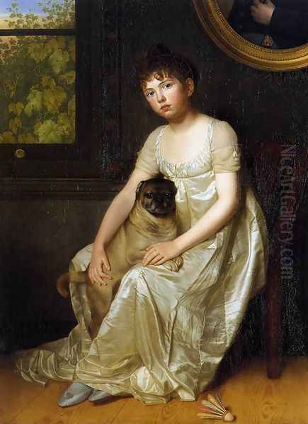 Portrait of Sylvie de la Rue c. 1810 Oil Painting by Francois van der Donckt