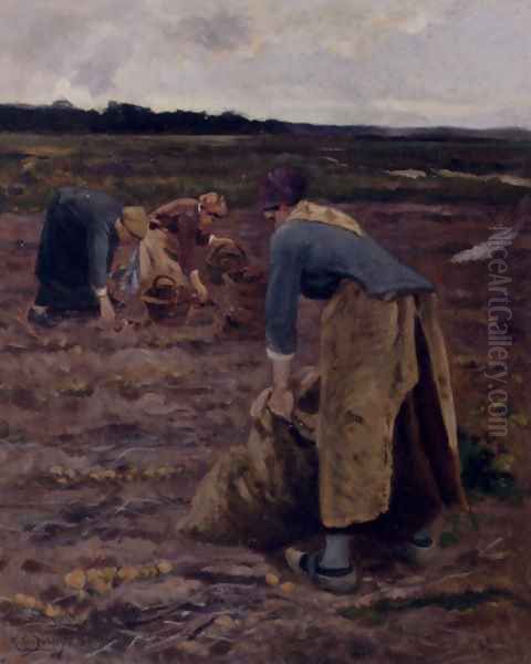 The Potato Gatherers Oil Painting by Hippolyte Camille Delpy