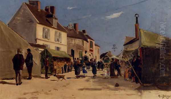 Rue Pavoisee A Dieppe Oil Painting by Hippolyte Camille Delpy