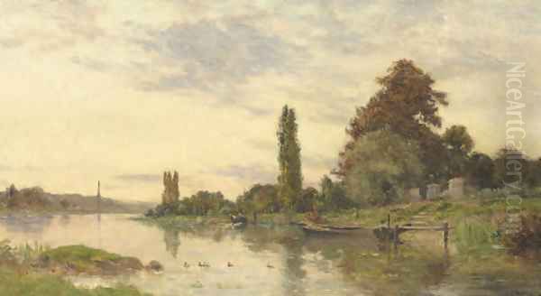 Lavandieres pres du fleuve Oil Painting by Hippolyte Camille Delpy