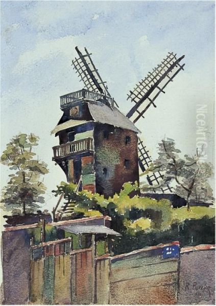 Moulin De La Galette Oil Painting by Renato, Rene Paresce