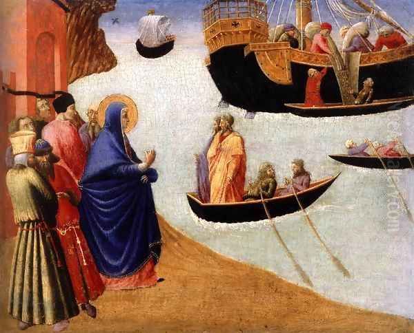 Departure of St Augustin Oil Painting by Pietro di Giovanni D`Ambrogio