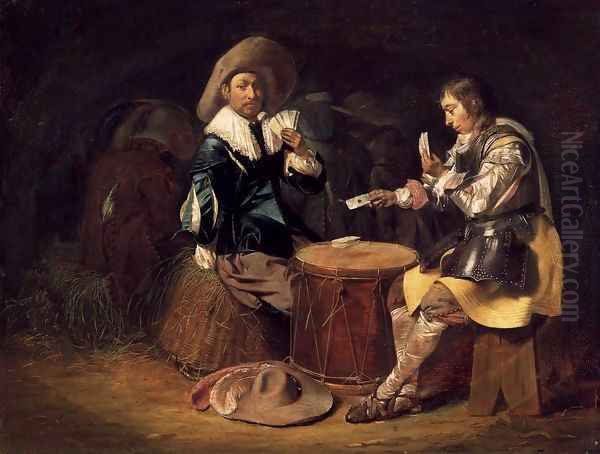 Card-Playing Soldiers Oil Painting by Willem Cornelisz. Duyster