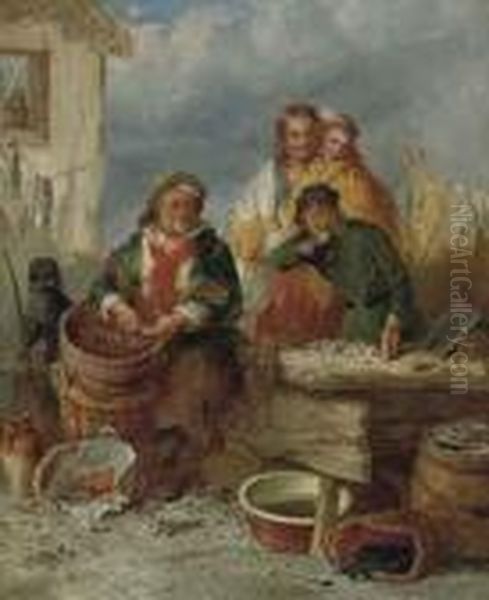 The Oyster Seller Oil Painting by Henry Perlee Parker