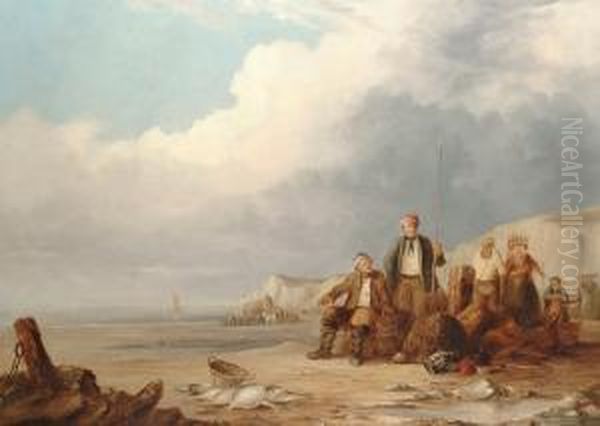 Sorting The Catch Oil Painting by Henry Perlee Parker