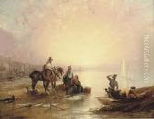 Sunrise, The Morning Catch Oil Painting by Henry Perlee Parker